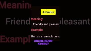 amiable kind benevolentnice pleasentlovableedishreem englishlanguage advancedenglish CTET [upl. by Bertrando261]