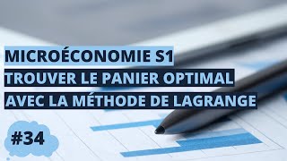 Trouver le panier optimal avec la méthode de Lagrange  microéconomie S1 [upl. by Anselmo]