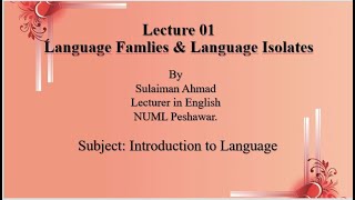 Lecture01 Language Families amp Language Isolates [upl. by Meda]