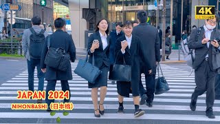 4k hdr japan travel 2024  Walk around Nihonbashi（日本橋）Tokyo Japan  Relaxing Natural City ambience [upl. by Yssim857]