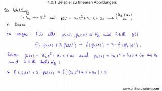 Beispiel zu linearen Abbildungen Teil I  Mathematik Video Erklärung [upl. by Ardnaz]