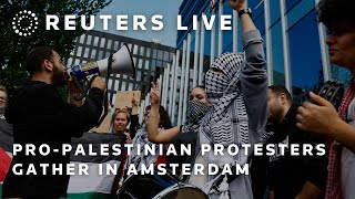 LIVE ProPalestinian protesters gather in Amsterdam [upl. by Mosier]