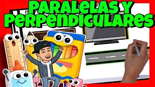 📏 LÍNEAS PARALELAS y PERPENDICULARES para NIÑOS [upl. by Nobile]