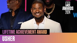 Usher Is Unfiltered amp Motivated While Accepting His Lifetime Achievement Award  BET Awards 24 [upl. by Acirne]