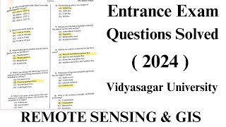 REMOTE SENSING ENTRANCE QUESTION SOLVED PAPER 2024  VIDYASAGAR UNIVERSITY  SANGIT GHOSH [upl. by Hamlet]