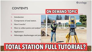 Total station full tutorial 2020  Basics  Applications  Advantages and disadvantages  civilogy [upl. by Tsuda531]