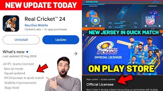 🤯Real Cricket 24 New Update Coming Today 🤩  Licence Team Add Jersey In Quick Match  RC24 Update❗❗ [upl. by Iphlgenia]