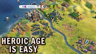 Heroic Age is easy  Civ 6 Deity Part 2 [upl. by Neslund]