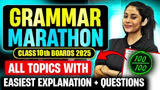 Class 10th English full Grammar Marathon  All Topics in 1 class  Class 10 Boards 2025 [upl. by Orvie]