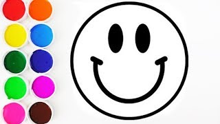 Como Dibujar y Colorear Emoji Feliz de Arco Iris  Aprende los Colores  Learn Colors  FunKeep [upl. by Lieberman]