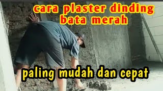 cara paling mudah plaster dinding bata merah [upl. by Ahseal]