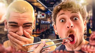 Sanchovies Eats LIVE Octopus and Explores South Korea ft Nickich [upl. by Cyna]