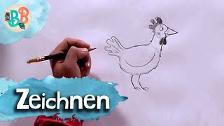 Huhn einfach zeichnen  Wie zeichne ich ein Huhn  Der zauberhafte Eisladen [upl. by Trebleda]