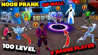 No Internet Prank With V Badge Player 😱 लेकिन सामने Season 2 गया😭 100 Level Emote 😱 Garena free fire [upl. by Neils]