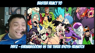 Buster Reaction to  DBFZ  Shenanigoons vs The Three Idiots REMATCH [upl. by Heinrik]