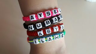 Isimli bileklik yapimi DiY bracelet Плетем именной браслет [upl. by Kenn548]