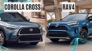 COROLLA CROSS vs RAV4 2024 Comparison Which Toyota SUV is Right for YOU [upl. by Ateikan]