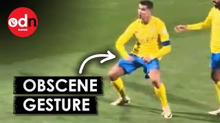 Ronaldos Obscene Gesture Causes Outrage in Saudi Arabia [upl. by Selmner209]