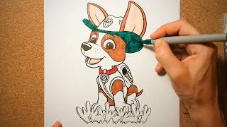 AniaKoloruje Dla Maluchów  How to color PAW PATROL  TRACKER  Jak pokolorować PSI PATROL [upl. by Mihcaoj724]