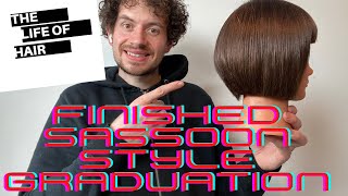 Vidal Sassoon Asymmetric Graduated Bob [upl. by Ahsienom]