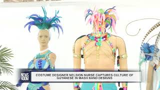 COSTUME DESIGNER NELSION NURSE CAPTURES CULTURE OF GUYANESE IN MASH BAND DESIGNS [upl. by Yrrok]