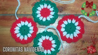 Tejí estas CORONITAS NAVIDEÑAS 🎉 en Crochet  Paso a Paso [upl. by Adlesirk247]