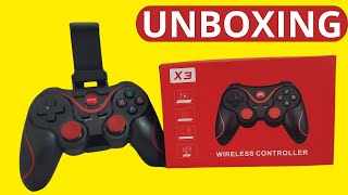 UNBOXING Controle Gamepad X3 Sem fio Bluetooth PCCelularSwitchPS3PS4TabletTV iOS e Andriod [upl. by Stryker213]