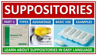 SUPPOSITORIES PART1 TYPES EXAMPLES ADVANTAGE DISADVANTAGES OF SUPPOSITORIES LEARN IN EASY WAY [upl. by Macrae522]