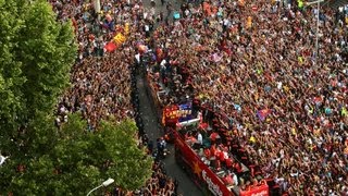 FC Barcelona  La rúa de los campeones de Liga íntegra [upl. by Neerbas]