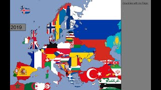 Europe Timeline of National Flags 1000  2019 [upl. by Ahseila671]