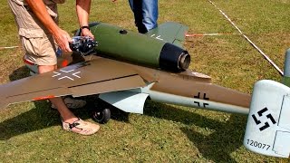 HEINKEL HE162 VOLKSJÄGER SCALE RC TURBINE MODEL JET DEMO FLIGHT  Euroflugtag Rheidt 2016 [upl. by Eggleston]