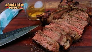 Bourbon amp Brown Sugar TBone Steak with Jalapeno Butter  Old Smokey Grill [upl. by Decima]