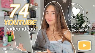 74 youtube video ideas that will BLOW UP your channel 🐣✨️ unique [upl. by Jerman762]