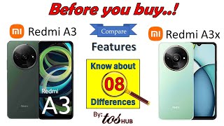 Redmi A3 Vs Redmi A3x Quick Comparison of 25 features [upl. by Nonahs]