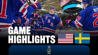 Highlights USA vs Sweden  2024 WorldJuniors [upl. by Shifra105]