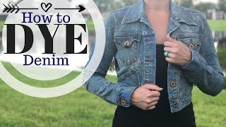 How to dye denim Full DIY tutorial  ALLI CRAFTS [upl. by Inalaehon]