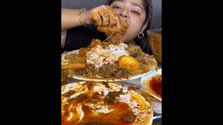 3 SPICY MUTTON RAAN CURRY WITH HYDERABADI MUTTON BIRYANI AND FRIED EGGS SPICY GRAVY JASMR MUKBANG [upl. by Nottage]