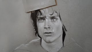 Frodo Baggins realistic drawing Time lapse [upl. by Aifoz636]