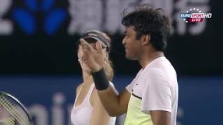 Paes Hingis vs Nestor Mladenovic Highlights 2015 AO Mixed Doubles Final 720p [upl. by Etnoel40]