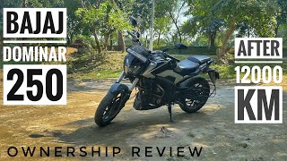 Bajaj Dominar 250 ownership Review After 12000 km  honest Ownership Review [upl. by Odnalra]