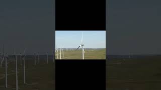 Blackbladed wind turbine near Glenrock Wyoming windenergy [upl. by Ilatan669]