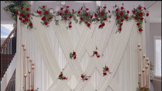 DIY  Simple amp Easy Criss Cross Floral Backdrop diy  pool noodle backdrop [upl. by Ydur]