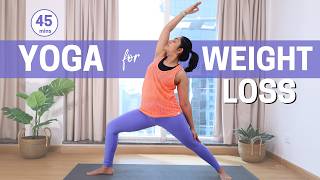 Yoga for Weight Loss  45 mins Full Body Yoga Workout to Detoxify Build Strength and Lose Weight [upl. by Daney709]