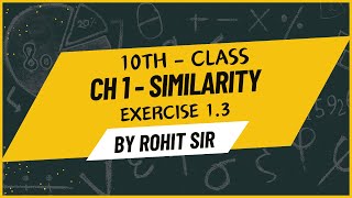 Class 10  Ch 1 Similarity  Practice set 13 Part 2  SSC  CBSE [upl. by Ylebmik]