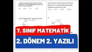 7 Sınıf Matematik 2 Dönem 2 Yazılı Soruları [upl. by Ludmilla259]