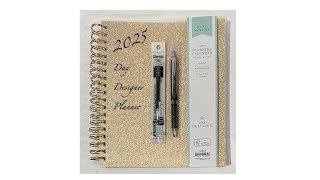 2025 Day Designer Planner DailyMonthly  8 x 10  Golden Glitter amp Pen Set  SOLD [upl. by Ahsinad106]