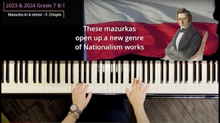 ABRSM Piano 2023 amp 2024 Grade 7 B1 Mazurka in A minor Op68 No2 by F Chopin [upl. by Selrac]