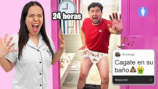 MOLESTANDO a mi NOVIA por 24 HORAS 🤣 me cagué en su baño XD BROMA [upl. by Meeks]