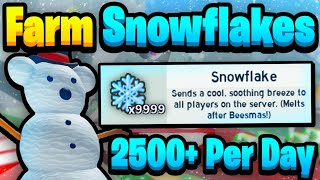 How to Farm SNOWFLAKES 2500 PER DAY In Beesmas Bee Swarm Simulator [upl. by Jeraldine]