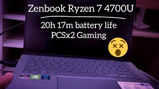 Zenbook Ryzen 7 4700u  PCSX2 Gaming insane battery life [upl. by Wolsniw]